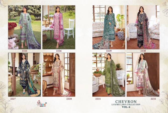 Shree Chevron Luxury Lawn 6 Fancy casual Wear Pakistani Salwar Suits Collection